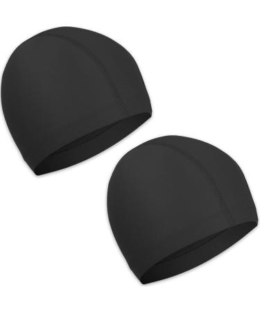 Bathing cap 2 S n Unisex Bathhae Women Bavarian Protection Swimming caps Flexible Cap Bathing Hut For Girls Long Hairs Children Boys 2 Black