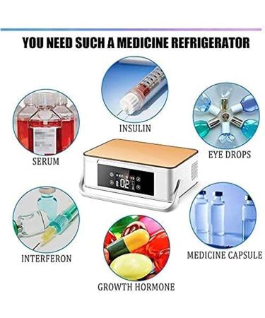 Insulin Cooler Refrigerated Box Mini Drug Constant Temperature Refrigerator Drug Reefer 2-8 for Insulin Serum Eye Drops Storage Champagnegold-220V-Battery*1 Battery*1 Champagnegold - Buy Online on GoSupps.com
