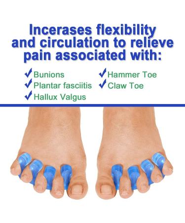 2022 Updated Toe Separator Bunion Corrector Set - Bunion Splint & Hallux Valgus Brace Kit for Bunion Pain Relief - Orthopedic Toe Alignment Tool with Free Blue Exercise Strap - Buy Online on GoSupps.com