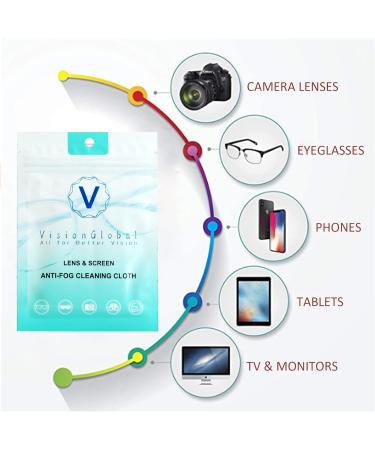Buy VisionGlobal Anti-Fog Cloths 30 Pack for Clean Monitors & Camera Lenses | International Shipping - Buy Online on GoSupps.com