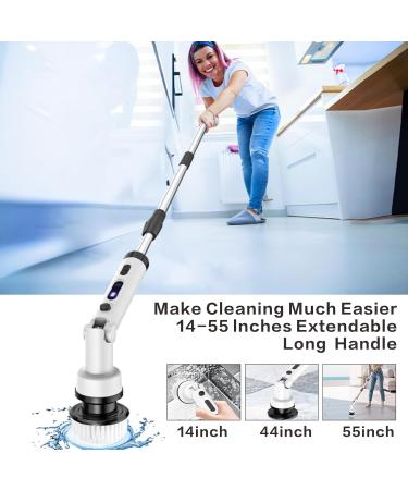 Yunlism Electric Spin Scrubber 2024 Upgraded Electric Scrubber for Cleaning with 9 Replaceable Brush Heads 3 Adjustable Speeds Electric Scrubber - Buy Online on GoSupps.com