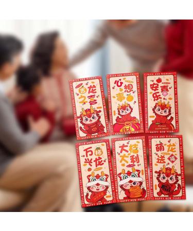 Generic 6X Red Envelopes for Chinese Lunar New Year Red Packets Best Wishes Gift from Hong Bao Lucky Money for Spring Festival Graduation Style C - Buy Online on GoSupps.com