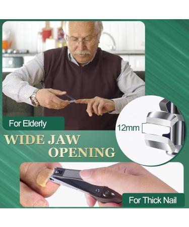 Ultra Sharp Nail Clippers for Men & Women - Perfect Gift for Dad Graduation & Birthdays - Heavy Duty Self-Collecting No Splash Fingernail Toenail Cutter (Glossy Black - Buy Online on GoSupps.com