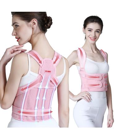 Adjustable Back Brace & Posture Corrector for Men and Women - Small Pink, Waist 26-34 inch - Support for Scoliosis, Hunchback, Back Pain - Spine Straightener & Trainer - Buy Online on GoSupps.com