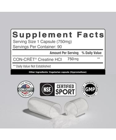 Buy Creatine HCl Capsules - 90 Count for Muscle Cognitive & Immune Health Support - Buy Online on GoSupps.com