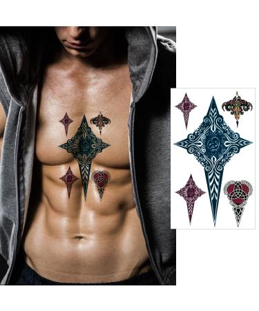 VIWIEU 3D Realistic Chest Temporary Tattoos - 5 Sheets, Large Fake Body Art Stickers for Men, Women, and Teens - Water Transfer Body Art Owls Design - Buy Online on GoSupps.com