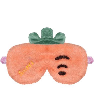 Ulife mall carrot sleep mask children soft fluffy plush eyelashes Funny novelty eye mask eye cover shadow for girls boys women night sleeping meditation (orange carrot) orange carrot