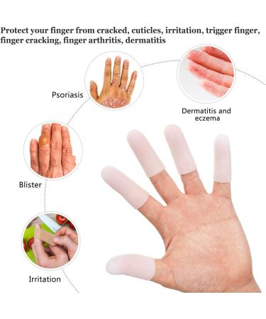 Frienda Gel Finger Protectors - 30 Silicone Finger Cots for Cracking & Trigger Finger Support - White - Buy Online on GoSupps.com