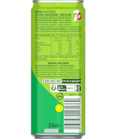 7UP Soda Sans Sucres Saveur Citron et Citron vert - Lot de 24x33cl - Buy Online on GoSupps.com