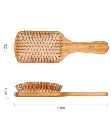 Antistatic Bamboo Paddle Hairbrush - Wooden Bristle Brush for Men Women & Kids - Frizz Control & Scalp Massage - Buy Online on GoSupps.com