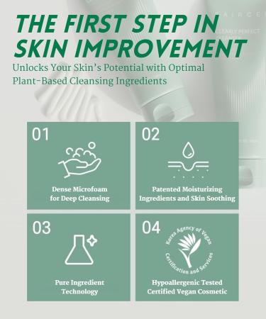 Faircell Clearly Perfect Cleanser 4.05 oz - Vegan Low-pH Foam Cleanser with Tea Tree & Camellia Extracts | Gentle Deep Cleansing | Korean Skin Care - International Shipping - Buy Online on GoSupps.com