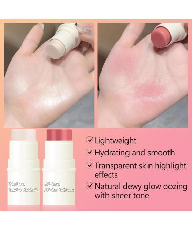 DAGEDA Highlighter Stick Lightweight Radiance Illuminator Stick Blendable Glossy Glow balm for Face Makeup Creamy Hydrating Luminous Stick Natural Highlighter Makeup (Sheer Rose) - Buy Online on GoSupps.com