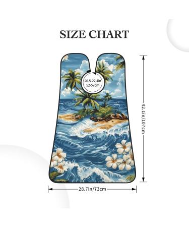 Hawaiian Beach Scene Beard Bib Apron | Non-Stick Hair Catcher for Shaving | Perfect Gift for Men - One Size Black - Buy Online on GoSupps.com