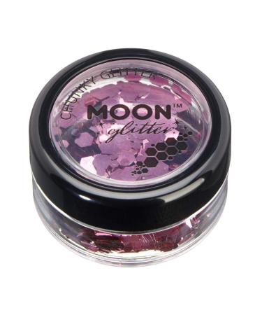 Classic Chunky Glitter by Moon Glitter - Pink - Cosmetic Festival Makeup Glitter for Face Body Nails Hair Lips - 3g