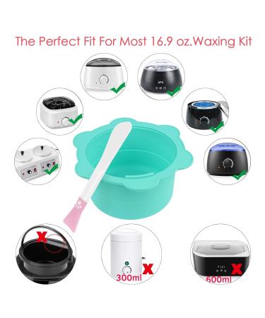 Adorila Silicone Wax Warmer Pot Set - 2 Reusable Bowls with Spatula | Hair Removal Waxing Accessories in Pink & Green - Buy Online on GoSupps.com