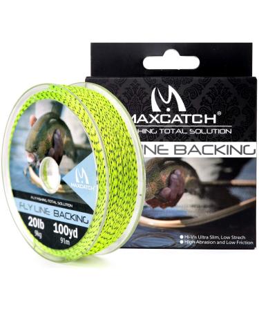 Maximumcatch fly fishing backing fishing nylon cords 20/30lb 100/300yards 30LB 300YDS (13kg 274.32m) yellow/black