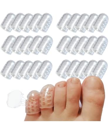 Silicone Anti-Friction Toe Protector Gel Toe Protectors Breathable Toe Covers 30 Pcs Little Toe Protectors Caps Guards for Men Women Toe Sleeves for Corns Blisters and Ingrown Toenails