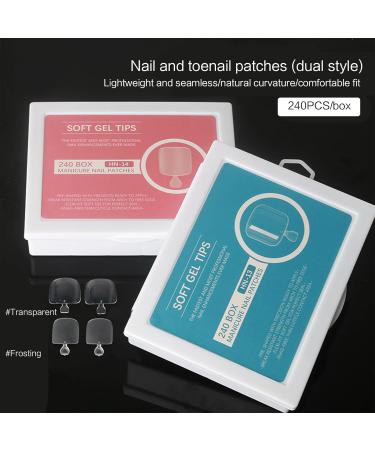 240Pieces False Toe Nails Full Cover Clear Press On Fake Toenail Foot Nail Art Tips Manicure Tools Artificial False Nail False Nails Toe Nails Flat Shape Wearable Nails - Buy Online on GoSupps.com