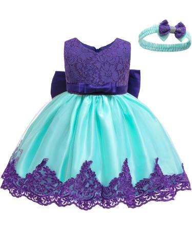 LZH Baby Girls Lace Dress - 18-24 Months Purple + Blue - Buy Online on GoSupps.com