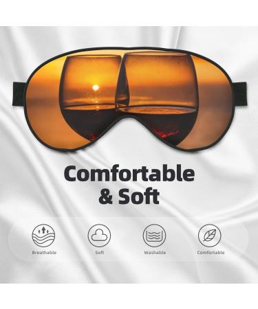Red Wine Print Sleep Eye Mask | Soft Eyeshade for Travel & Napping | Ideal for Women & Men - Buy Online on GoSupps.com