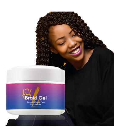 Joyeee Braiding Gel Twist and Lock Edge Control Gel for Hair Definition Curly Hair Favorite No White Residue Extreme Hold and Reduces Frizz for Braids Locks Twists Angles Wavy or Pirple