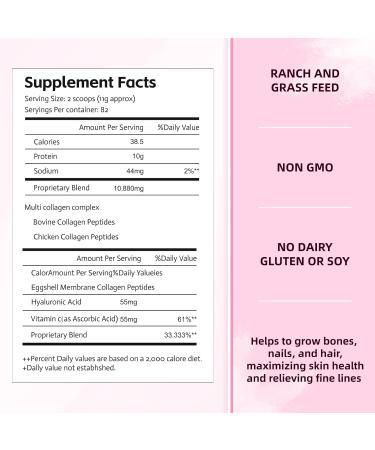 Multi Collagen Protein Powder Non GMO Hydrolyzed Collagen Powder 1lb - Type I II III V X with with Biotin Hyaluronic Acid Vitamin C Easy Dissolve for Women & Men (1 lb) - Buy Online on GoSupps.com