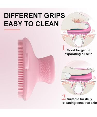 Silicone Facial Cleaning Brush - Deep Clean & Remove Blackheads | 2x Pink Manual Scrubber Pads - Buy Online on GoSupps.com