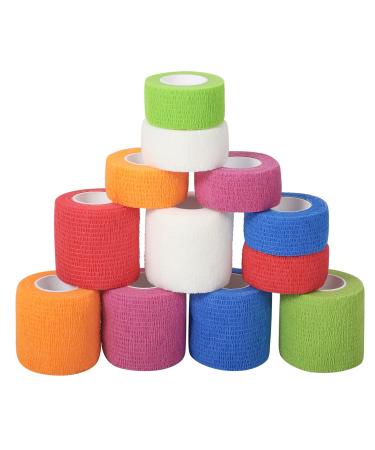 12 Roles of self -adhesive bandage 5cm*4.5m & 2.5cmx4.5m adhesive tape fixing bandage self -adhering bandage for first aid sports injuries ankle fingers (6 colors) - Buy Online on GoSupps.com