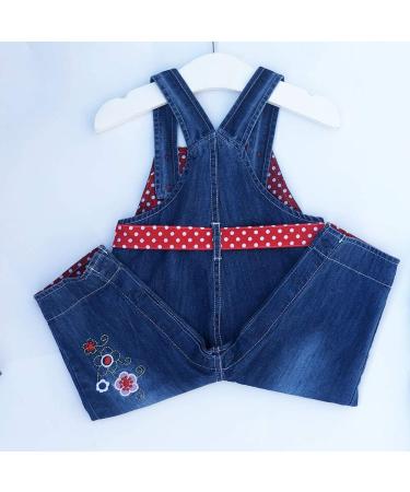 Peacolate Baby Girls Red Overalls with Belt | Kids Pants 6-9 Months - Buy Online on GoSupps.com