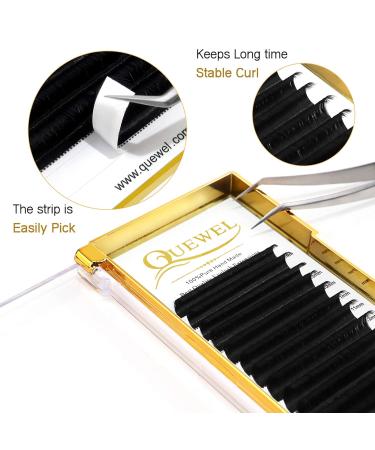Quewel Self-Fermenting Eyelashes - 0.07 C Curl Volume Extension 8-15mm | Easy Fan Lashes for Stunning Volume - Buy Online on GoSupps.com
