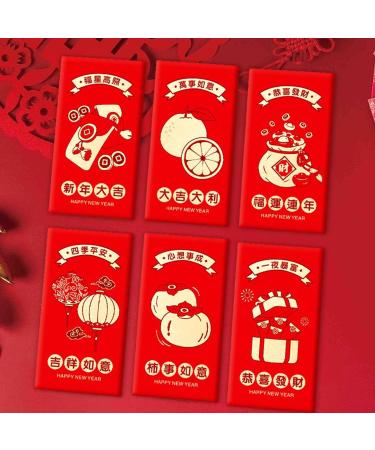 Generic 6pcs 2024 Chinese New Year Red Envelopes Big Red Packet Money Pockets Dragon Hong Bao Spring Festival Style C - Buy Online on GoSupps.com