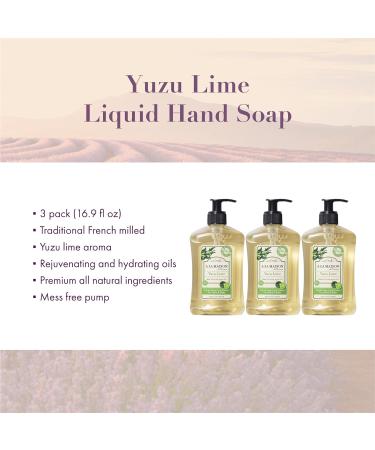A LA MAISON Yuzu Lime Liquid Hand Soap - Triple French Milled Natural Moisturizing Soap (3 Pack 16.9 oz) - Yuzu Lime Scented Hand Wash (Pack of 3) - Buy Online on GoSupps.com