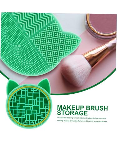 Didiseaon 2 1 Makeup Brush Storage Box Makeup Brush Stand Makeup Brush Cleaning Pad Silicone Make up Brush Holder Brush Cleaning Mat Cleaning Tool The Cat Storage Rack Silica Gel 11x2.5cm Green - Buy Online on GoSupps.com