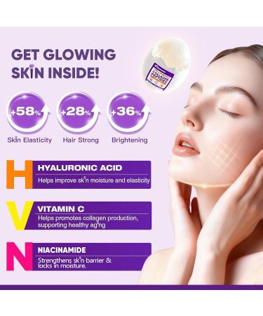 ELLAMENTZ Collagen Gummies for Women Sugar-Free - Hydrolyzed Collagen Peptides with Prebiotics & Probiotics Niacinamide Hyaluronic Acid Vitamin C Supplement for Hair Nails Gut Health 120 Count - Buy Online on GoSupps.com