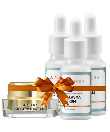 Abera Combo Melasma Treatment for Face Dark Spot Corrector Double Effect with Combo Serum and Cream Abera Melasma Serum with Abera Melasma Cream (3 Serum 1 Cream)