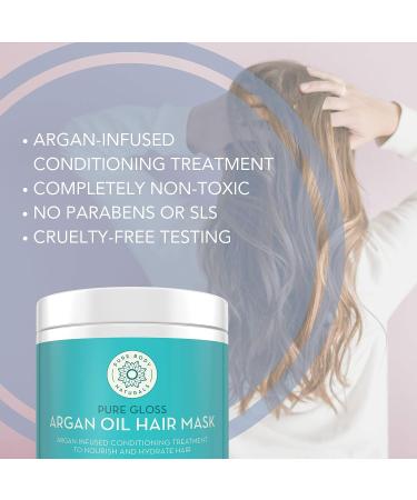 Pure Body Naturals Argan Oil Hair Mask - 8 fl oz Deep Conditioning Treatment for Damaged Hair - Buy Online on GoSupps.com