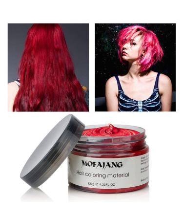 NYKKOLA Unisex Hair Wax Color Dye Styling Cream Mud - Red | Washable Temporary Hair Dye for Party Cosplay - Buy Online on GoSupps.com