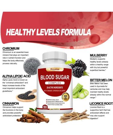 Blood Sugar Complex Supplement Helps Maintain Healthy Blood Sugar Levels Herbal Blend with Bitter Melon Mulberry Leaf Cinnamon Bark Chromium & Alpha Lipoic Acid Non-GMO 60 Capsules 60 Count (Pack of 1) - Buy Online on GoSupps.com