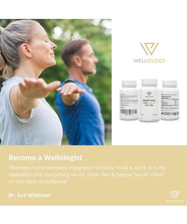 Vegan Omega 3-1200mg Fermented Algae Oil - High Strength EPA DHA - 60 Softgels by Wellology - Buy Online on GoSupps.com