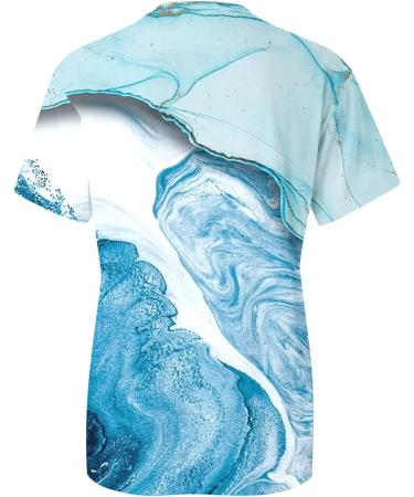 Shop Women's Summer T-Shirts - Printed Short Sleeve Casual Blouses & Tops in Red & Blue - Buy Online on GoSupps.com