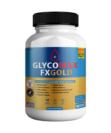GREENVIFY Glyco Max Fx Gold All Natural Formula to Maintain Healthy Levels Maximum Strength Daily Formula Blood Reviews (1 Pack - 60 Capsules)