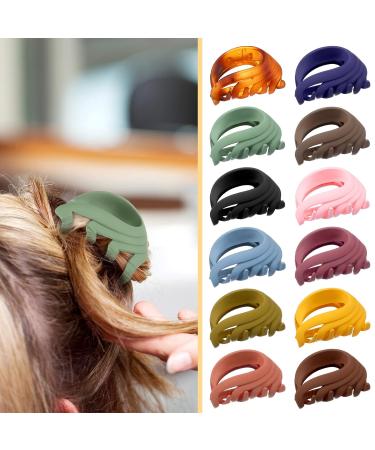 12 Pack Medium Claw Hair Clips for Thin Hair - 2.6 Inch Colorful Jaw Clips for Women, Girls, Kids - Non Slip Hair Clamps in 12 Vibrant Colors - Buy Online on GoSupps.com