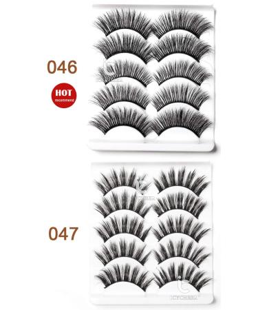 Buy Icycheer Mixed 3D Artificial Eyelashes | Full Strip Natural Long Thick Cross Wispy & Fluffy Doll Eyelashes for Cosplay | 60 Pairs Makeup - Buy Online on GoSupps.com