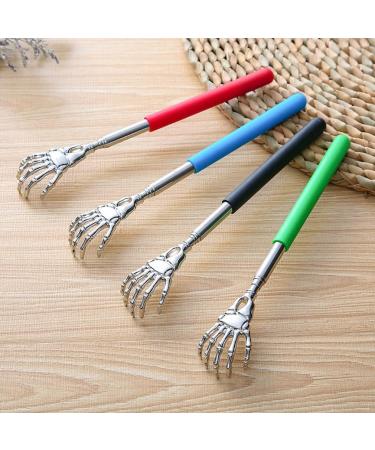 3-Piece Stainless Steel Telescopic Back Scratcher Set - Rubberized Handle for Instant Itch Relief | Available in Black Red & Blue - Buy Online on GoSupps.com