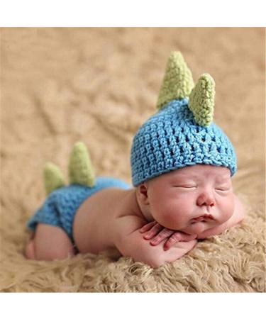 Leroro Newborn Dinosaur Costume Set for Photography - Crochet Knitted Outfit with Hat and Pants (0-12 Months) - Buy Online on GoSupps.com