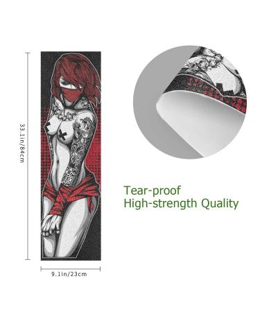 Sexy Tattoo Women Waterproof Skateboard Grip Tape 33.1x 9.1 inch - Buy Online on GoSupps.com