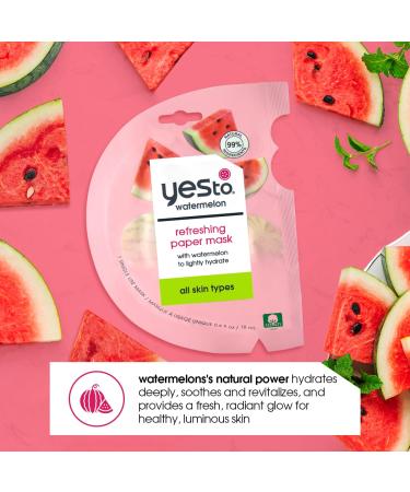 Yes To Super Fresh Watermelon Paper Mask - 3 Count | Hydrating Face Masks for All Skin Types - Shop Internationally - Buy Online on GoSupps.com