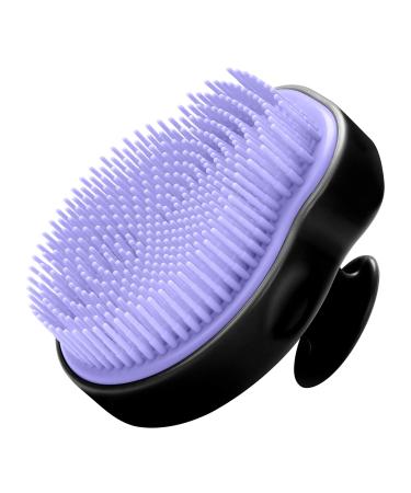 HEETA Body Brush for Wet and Dry Brushing  Silicone Bath Brush on Softer  Glowing Skin  Gentle Massage with Bath and Body Brush (Black with Purple)