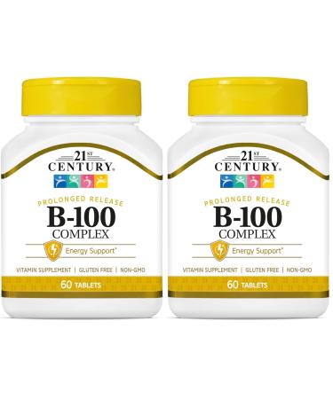 21st Century B 100 Complex Prolonged Release Caplets 60 Count (Pack of 2)