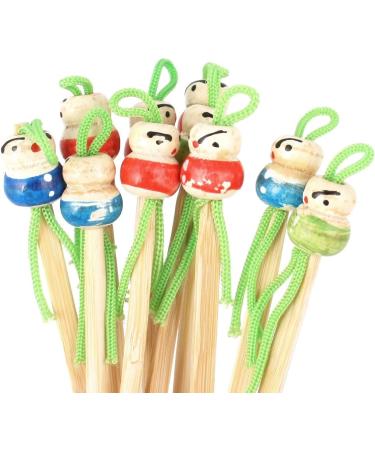 10Pcs Cartoon Wooden Earpick Ear Wax Remover with Hanging Strap - Model 23a 3cb db0 e27 d27 - Buy Online on GoSupps.com